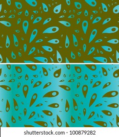 Seamless doodle abstract drops pattern set.