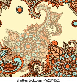 Seamless doodle abstract flower. Vector illustration
