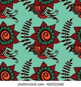 Seamless doodle abstract flower. Vector illustration

