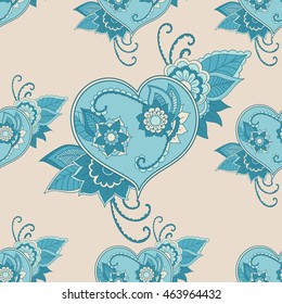 Seamless doodle abstract flower. Vector illustration

