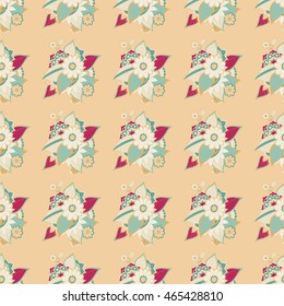 Seamless doodle abstract flower. Vector illustration


