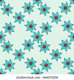 Seamless doodle abstract flower. Vector illustration

