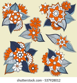 Seamless doodle abstract flower. Vector illustration 
