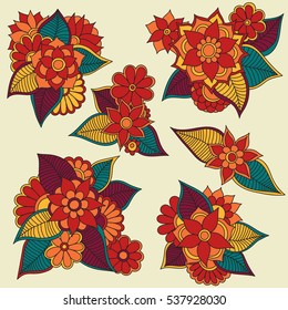 Seamless doodle abstract flower. Vector illustration 