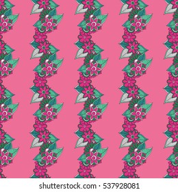 Seamless doodle abstract flower. Vector illustration 