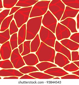 Seamless doodle abstract red lava ripples pattern