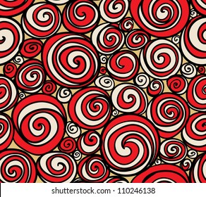 Seamless doodle abstract swirls pattern.