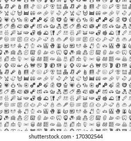 Seamless Doodle Baby Pattern