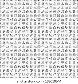 seamless doodle baby pattern