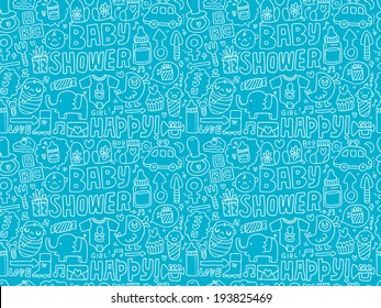 seamless doodle baby pattern