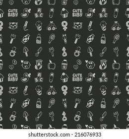 seamless doodle baby pattern