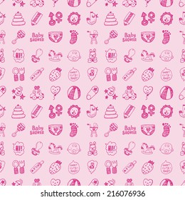seamless doodle baby pattern