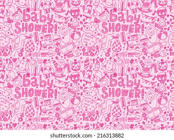 seamless doodle baby pattern