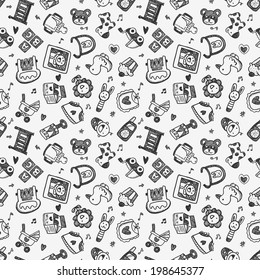 seamless doodle baby pattern background