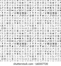 seamless doodle back to school element pattern background