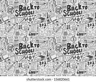 seamless doodle back to school pattern