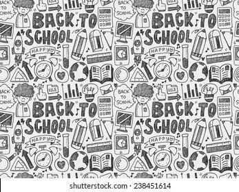 seamless doodle back to school pattern