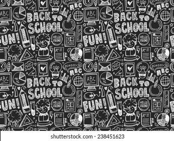 seamless doodle back to school pattern