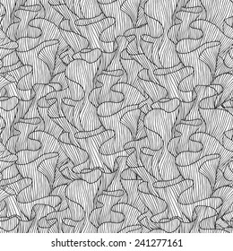 Seamless doodle background. Abstract black and white hand drawn pattern.