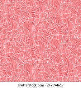 Seamless doodle background. Abstract hand drawn pattern. Decorative vector illustration with coral.