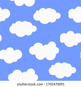 Seamless doodle, background, clouds. Vector illustration flat design.