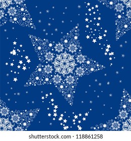 Seamless doodle background with star, illustration, vector