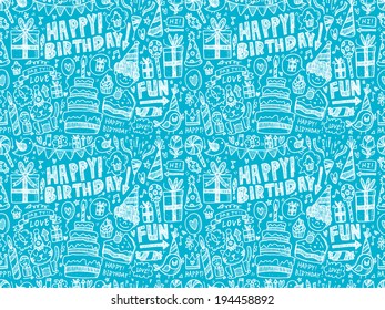 Seamless Doodle Birthday party pattern background