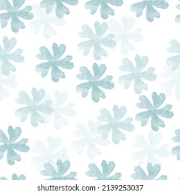 seamless doodle blue flower pattern background