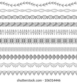 Seamless Doodle Border and Frame Elements two