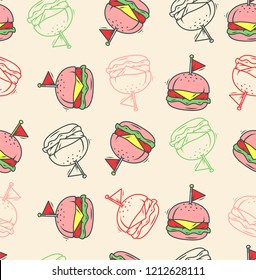 seamless doodle burger