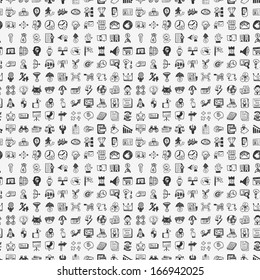 seamless doodle business pattern