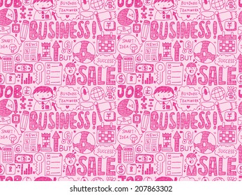 seamless doodle business pattern