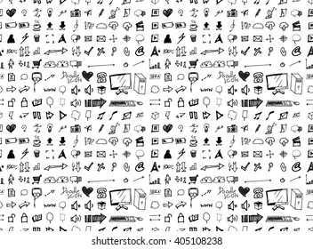 seamless doodle business pattern