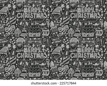 Seamless Doodle Christmas pattern