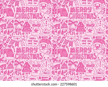 Seamless Doodle Christmas pattern