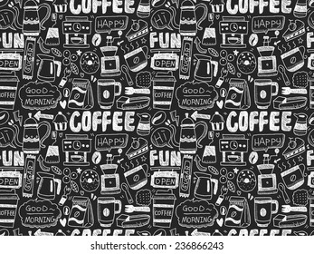 seamless doodle coffee