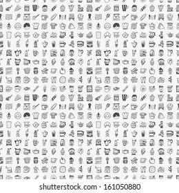 seamless doodle coffee pattern background