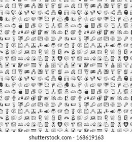 seamless doodle communication pattern