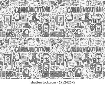 seamless doodle communication pattern