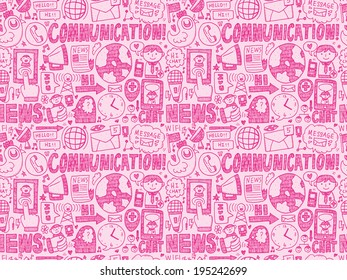 seamless doodle communication pattern