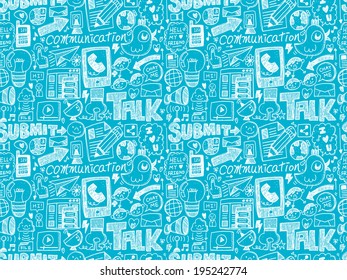 seamless doodle communication pattern