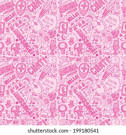 seamless doodle communication pattern