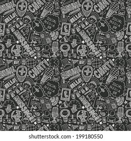 seamless doodle communication pattern