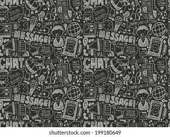 seamless doodle communication pattern