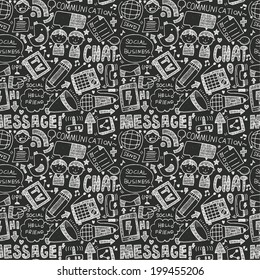 seamless doodle communication pattern