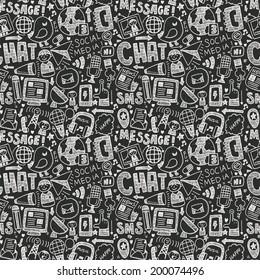 seamless doodle communication pattern