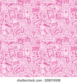 seamless doodle communication pattern