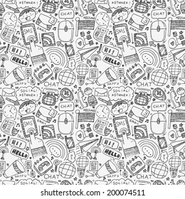 seamless doodle communication pattern