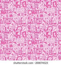 seamless doodle communication pattern