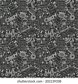 seamless doodle communication pattern